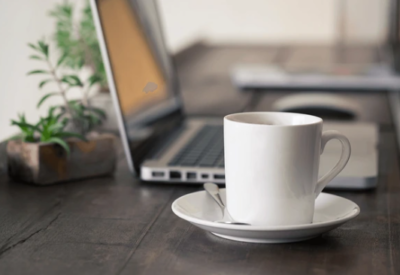 Brand Anabia- coffee cup with a laptop