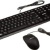 Amazon Basics USB Wired Computer Keyboard (QWERTY) and Mouse Bundle Pack, black