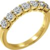 Amazon Collection Yellow Gold-Plated Sterling Silver Infinite Elements Cubic Zirconia 7-Stone Round-Cut Ring, Size 6