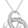 Amazon Collection womens 18K Gold over Sterling Silver Diamond Knot Pendant Necklace