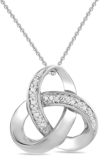 Amazon Collection womens 18K Gold over Sterling Silver Diamond Knot Pendant Necklace