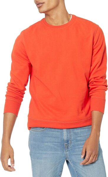 Amazon Essentials Men's Long-Sleeve Lightweight French Terry Crewneck Sweatshirt red