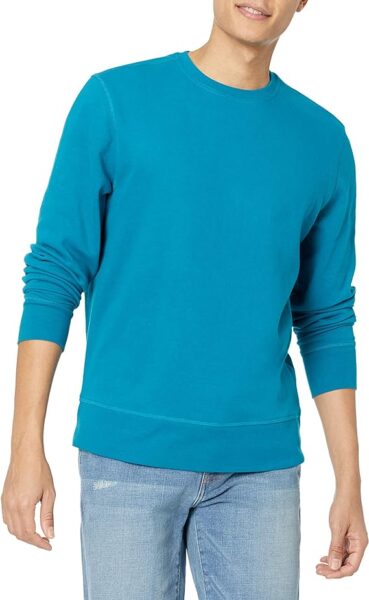 Amazon Essentials Men's Long-Sleeve Lightweight French Terry Crewneck Sweatshirt mint green