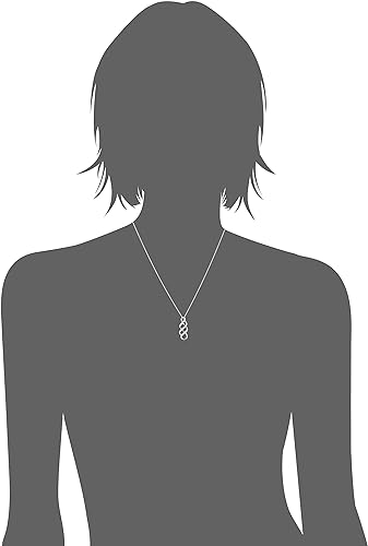 Amazon Essentials Women's Sterling Silver Diamond Twist Pendant Necklace (1-10 cttw), 18 (previously Amazon Collection)
