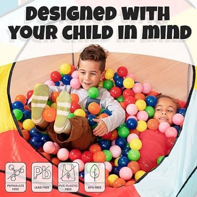 Click N' Play Plastic Balls for Ball Pit, Phthalate & BPA Free, Crush Proof Play Balls for Ball Pit, Pit Balls in Assorted Colors in Reusable and Durable Storage Mesh Bag with Zipper 200, 1000 count