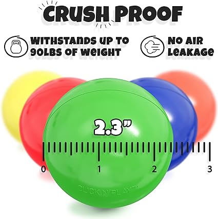 Click N' Play Plastic Balls for Ball Pit, Phthalate & BPA Free, Crush Proof Play Balls for Ball Pit, Pit Balls in Assorted Colors in Reusable and Durable Storage Mesh Bag with Zipper 200, 1000 count