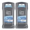 Dove Men+Care Antiperspirant Deodorant Stick Clean Comfort Twin Pack 72-Hour Sweat & Odor Protection Antiperspirant for Men With 1-4 Moisturizing Cream 2.7 oz