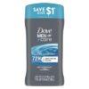 Dove Men+Care Antiperspirant Deodorant Stick Clean Comfort Twin Pack 72-Hour Sweat & Odor Protection Antiperspirant for Men With 1-4 Moisturizing Cream 2.7 oz