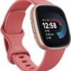 Fitbit Versa 4 Fitness Smartwatch with Daily Readiness, GPS, 24-7 Heart Rate, 40 Exercise Modes, Sleep Tracking and more, Black-Graphite, One Size (S & L Bands Included) copper rose