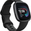 Fitbit Versa 4 Fitness Smartwatch with Daily Readiness, GPS, 24-7 Heart Rate, 40 Exercise Modes, Sleep Tracking and more, Black-Graphite, One Size (S & L Bands Included)