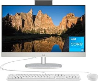 HP 23.8 inch All-in-One Desktop PC, FHD Display, Intel Core i3-N300, 8 GB RAM, 512 GB SSD, Intel UHD Graphics, Windows 11 Home, 24-cr004