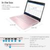 HP Portable Laptop (Include 1 Year Microsoft 365), 14’’ HD Display, 8GB RAM, 64GB eMMC, Intel Quad-Core N4120, Student and Business, Webcam, HDMI, Wi-Fi, RJ-45, Windows 11 Home, Pink