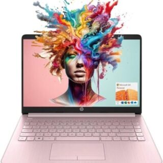HP Portable Laptop (Include 1 Year Microsoft 365), 14’’ HD Display, 8GB RAM, 64GB eMMC, Intel Quad-Core N4120, Student and Business, Webcam, HDMI, Wi-Fi, RJ-45, Windows 11 Home, Pink