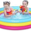 Inflatable Kiddie Pool, Evajoy 58'' x 13'' Ground Swimming Pool for Kids,Large Dog Pool Children Family Kid Toddler Pool, 3 Rings Baby Pool Center for Backyard and Garden