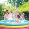 Inflatable Kiddie Pool, Evajoy 58'' x 13'' Ground Swimming Pool for Kids,Large Dog Pool Children Family Kid Toddler Pool, 3 Rings Baby Pool Center for Backyard and Garden