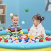 Inflatable Kiddie Pool, Evajoy 58'' x 13'' Ground Swimming Pool for Kids,Large Dog Pool Children Family Kid Toddler Pool, 3 Rings Baby Pool Center for Backyard and Garden
