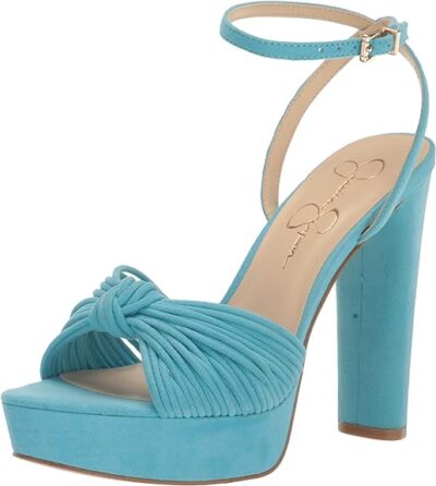Jessica Simpson Womens Immie Ankle Strap Platform Pumps Sandle blue