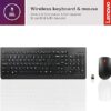 Lenovo 510 Wireless Keyboard & Mouse Combo, 2.4 GHz Nano USB Receiver, Full Size, Island Key Design, Left or Right Hand, 1200 DPI Optical Mouse, GX30N81775, Black