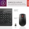 Lenovo 510 Wireless Keyboard & Mouse Combo, 2.4 GHz Nano USB Receiver, Full Size, Island Key Design, Left or Right Hand, 1200 DPI Optical Mouse, GX30N81775, Black