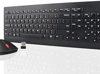 Lenovo 510 Wireless Keyboard & Mouse Combo, 2.4 GHz Nano USB Receiver, Full Size, Island Key Design, Left or Right Hand, 1200 DPI Optical Mouse, GX30N81775, Black