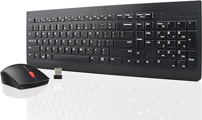 Lenovo 510 Wireless Keyboard & Mouse Combo, 2.4 GHz Nano USB Receiver, Full Size, Island Key Design, Left or Right Hand, 1200 DPI Optical Mouse, GX30N81775, Black