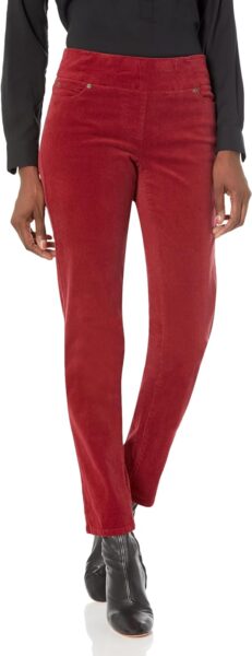 MULTIPLES Women's Plus Size Pull-on 5-Pocket Cord Jean red