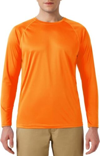 SG Edge Men's Activewear Basic Outdoor Series Sun Protection Long Sleeve Quick Dry Shirt orange