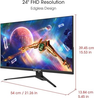 Sceptre IPS 24” Gaming Monitor 165Hz 144Hz Full HD (1920 x 1080) FreeSync Eye Care FPS RTS DisplayPort HDMI Build-in Speakers, Machine Black 2020 (E248B-FPT168),IPS 24 165Hz 5