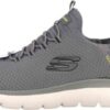 Skechers Men's Summits High Range Hands Free Slip-in Sneaker charcoal mesh trim