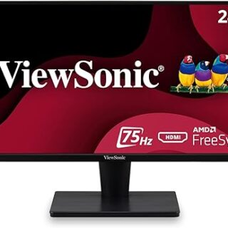 ViewSonic VS2447M 24 Inch 1080p Monitor with 75Hz, AMD FreeSync, Thin Bezels, Eye Care, HDMI, VGA Inputs for Gaming and Home Office,Black