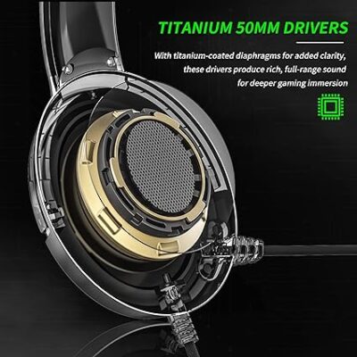 BINNUNE Gaming Headset with Mic- for Xbox Series X - S Xbox One PS4 PS5 PC Switch - Wired - Audifonos Gamer Headphones with Microphone - Xbox - Playstation 4 - 5