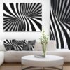 Black and White Spiral Abstract Canvas Art Print