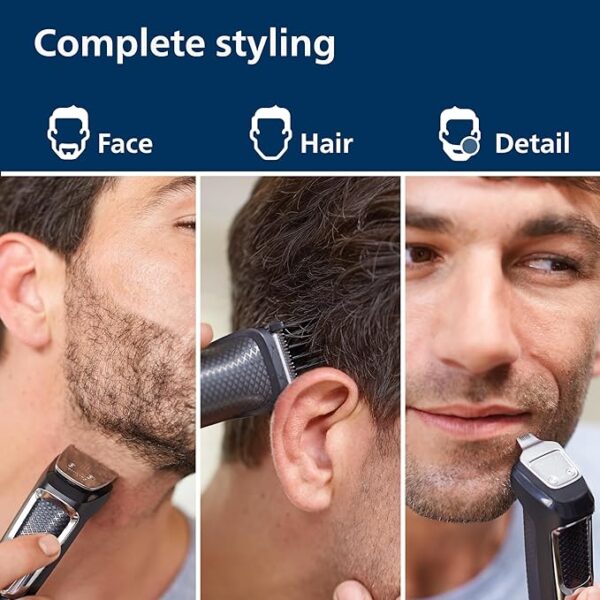 Philips Norelco Multi Groomer All-in-One Trimmer Series 3000-13 Piece Mens Grooming Kit for Beard, Face, Nose, Ear Hair Trimmer and Hair Clipper - NO Blade Oil Needed, MG3740-40