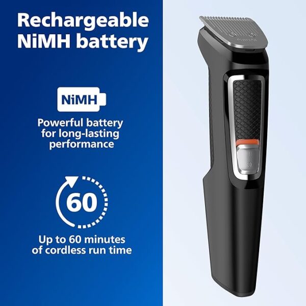 Philips Norelco Multi Groomer All-in-One Trimmer Series 3000-13 Piece Mens Grooming Kit for Beard, Face, Nose, Ear Hair Trimmer and Hair Clipper - NO Blade Oil Needed, MG3740-40