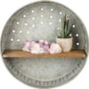 Primitives by Kathy Distressed Wall Shelf, 12.5 in Diameter, Metal and Wood