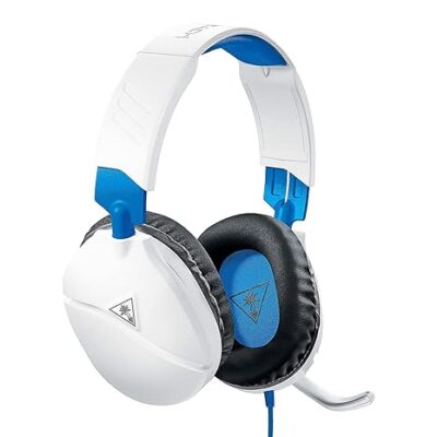 Turtle Beach Recon 70 Gaming Headset for Nintendo Switch, Xbox Series X, S, Xbox One, PS5, PS4, PlayStation, Mobile, & PC with 3.5mm - Flip-to-Mute Mic, 40mm Speakers - white blue