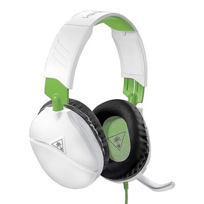 Turtle Beach Recon 70 Gaming Headset for Nintendo Switch, Xbox Series X, S, Xbox One, PS5, PS4, PlayStation, Mobile, & PC with 3.5mm - Flip-to-Mute Mic, 40mm Speakers - white green