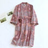 Couple Cotton Loose Bathrobe Lace Bathrobe Women's Double Jacquard Pajamas