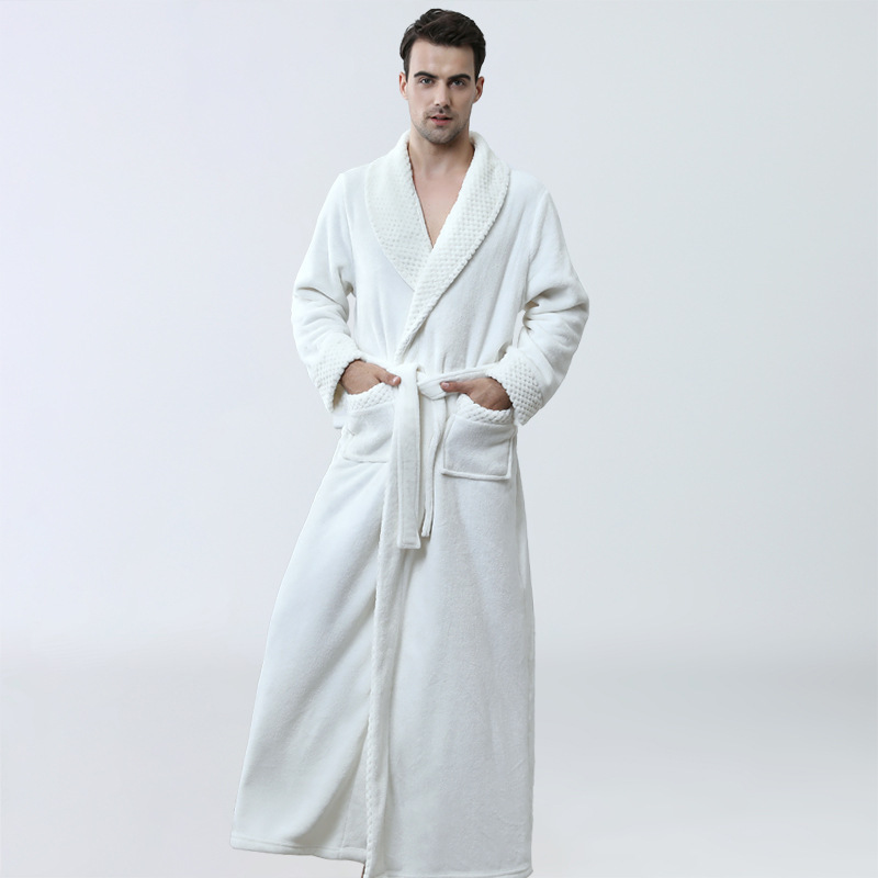4bb8d618-dav189-43f0-a5ed-9c556a9d5989.jpg Men's Winter Coral Fleece Nightgown Homewear Thickened Pajamas