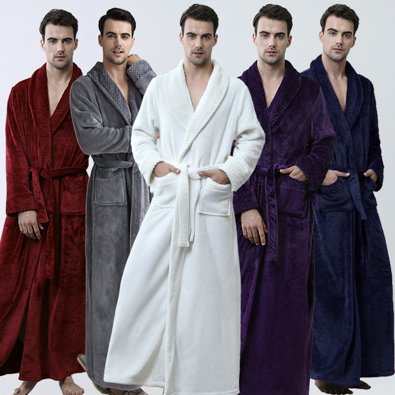 Men's Winter Coral Fleece Nightgown Homewear Thickened Pajamas Men's Winter Coral Fleece Nightgown Homewear Thickened Pajamas