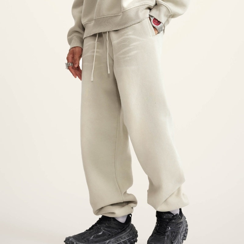 Washed Horsetail Gradient Ankle-tied Sweatpants Washed Horsetail Gradient Ankle-tied Sweatpants