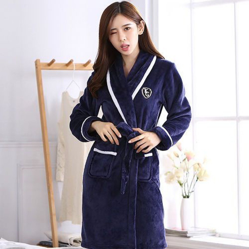 Flannel Thickened Long Section Bathrobe Men Flannel Thickened Long Section Bathrobe Men