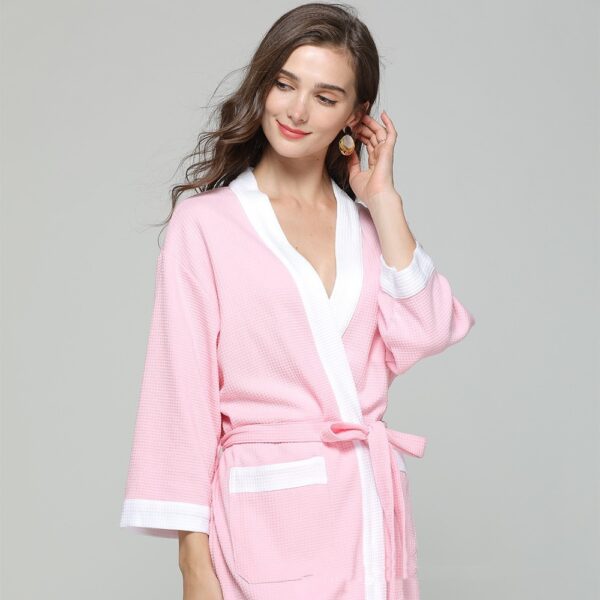 Women's Cotton Waffle Robe Bathrobe Towel