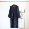 Summer Jacquard Gauze Cotton Kimono Thin Home Bathrobe Simple