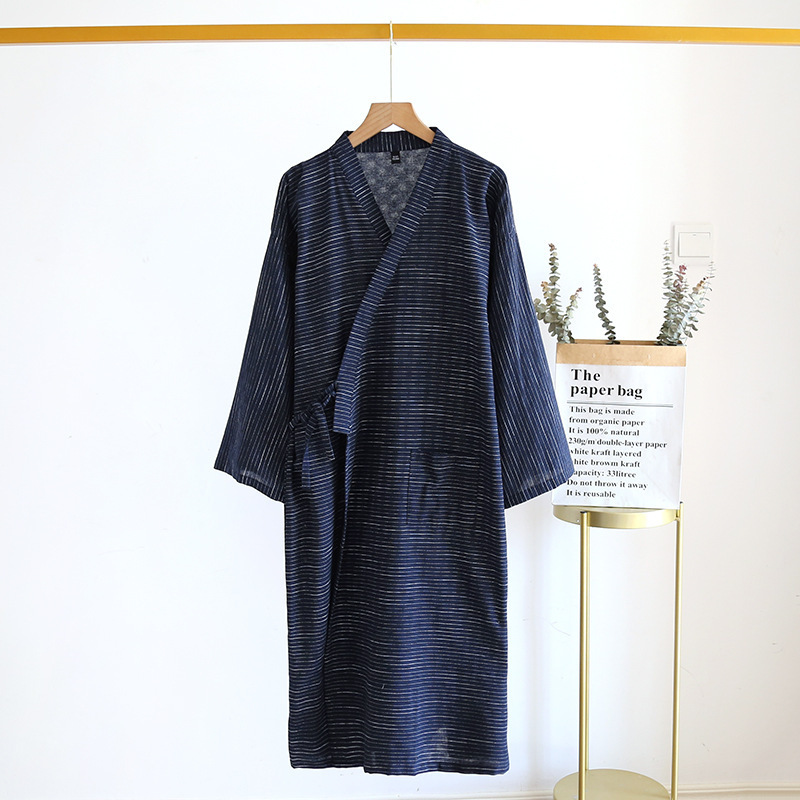 Summer Jacquard Gauze Cotton Kimono Thin Home Bathrobe Simple Summer Jacquard Gauze Cotton Kimono Thin Home Bathrobe Simple