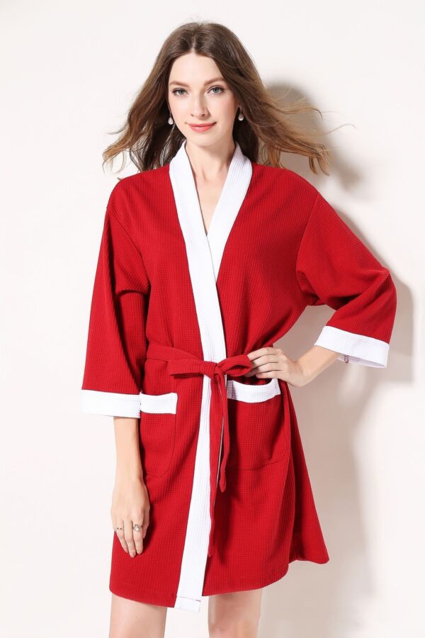 Women's Cotton Waffle Robe Bathrobe Towel
