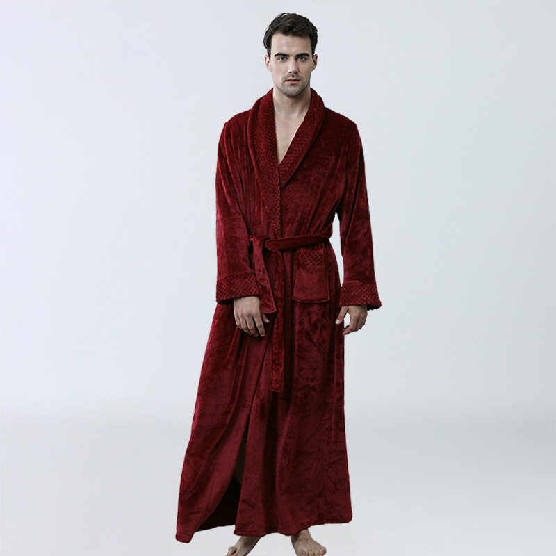 Men's Winter Coral Fleece Nightgown Homewear Thickened Pajamas Men's Winter Coral Fleece Nightgown Homewear Thickened Pajamas