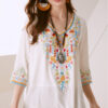 Women's New Shirt Embroidery Loose Slimming Shirt Women