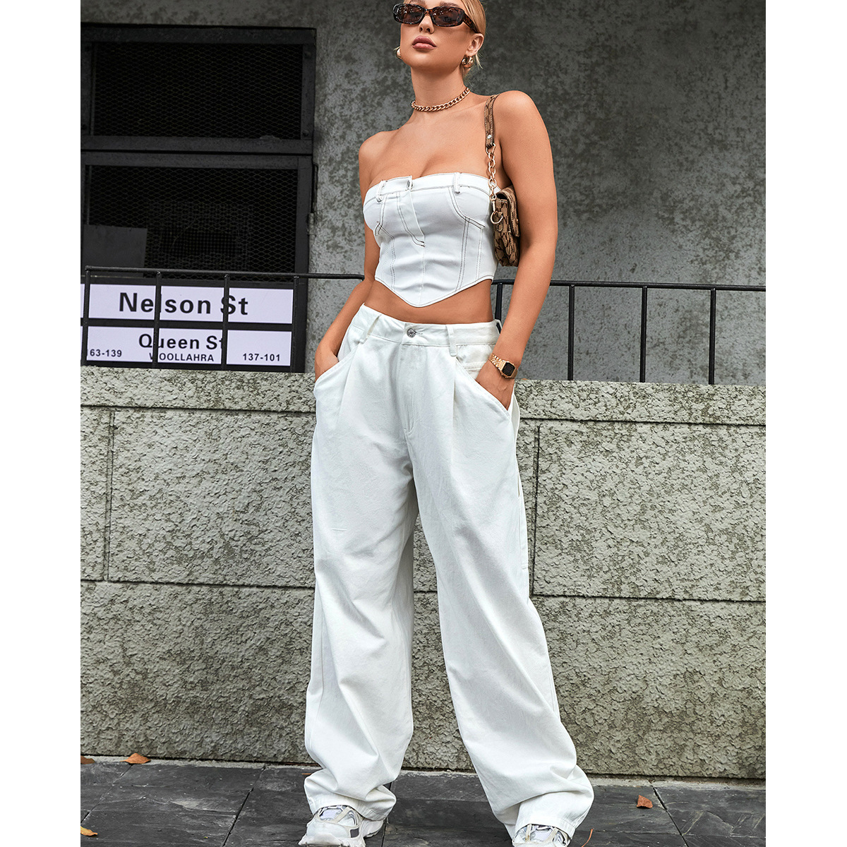 Women's Fashion Trendy High Waist Loose Denim Trousers Women's Fashion Trendy High Waist Loose Denim Trousers