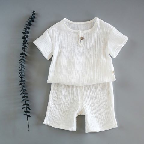 Baby Summer Cotton Soft Set Children Short Sleeve Shorts Two-Piece Set kids clothes Cotton and linen kids clothes boys